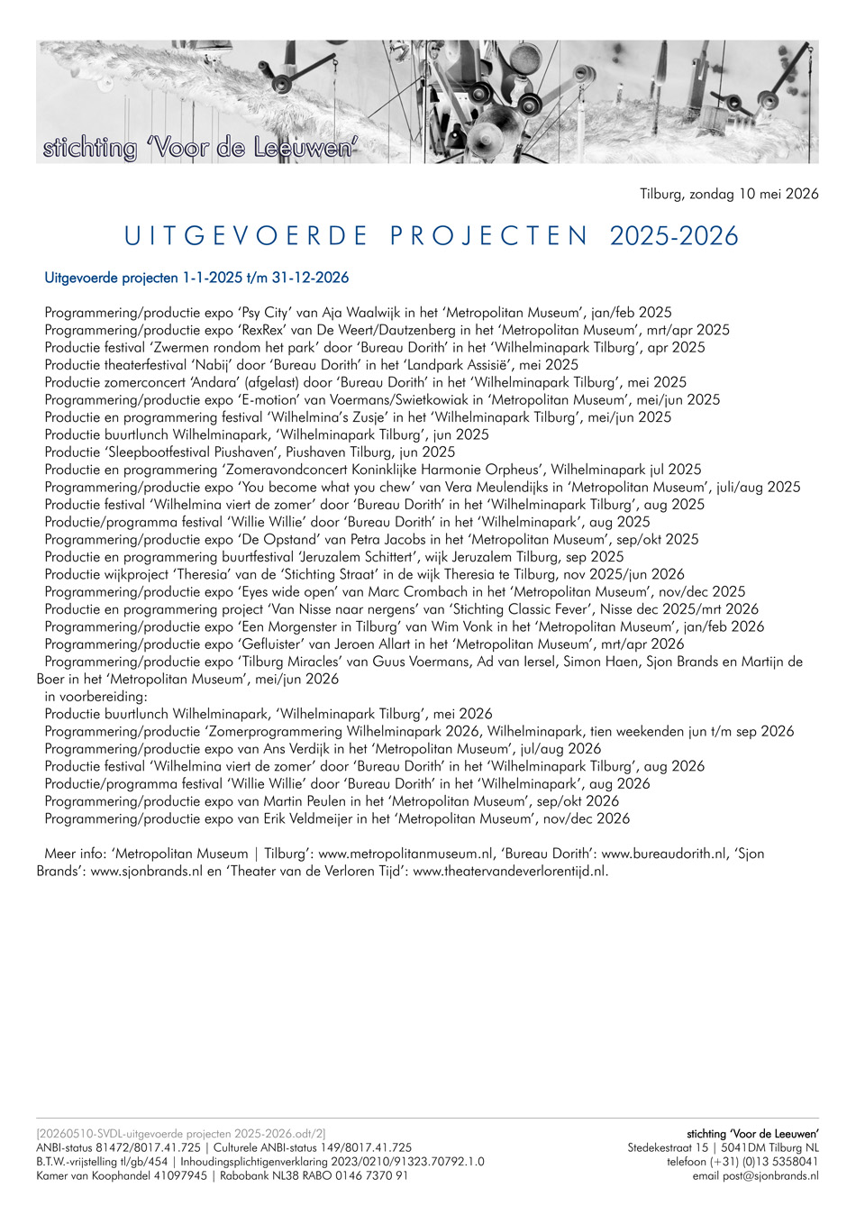 UITGEVOERDE PROJECTEN